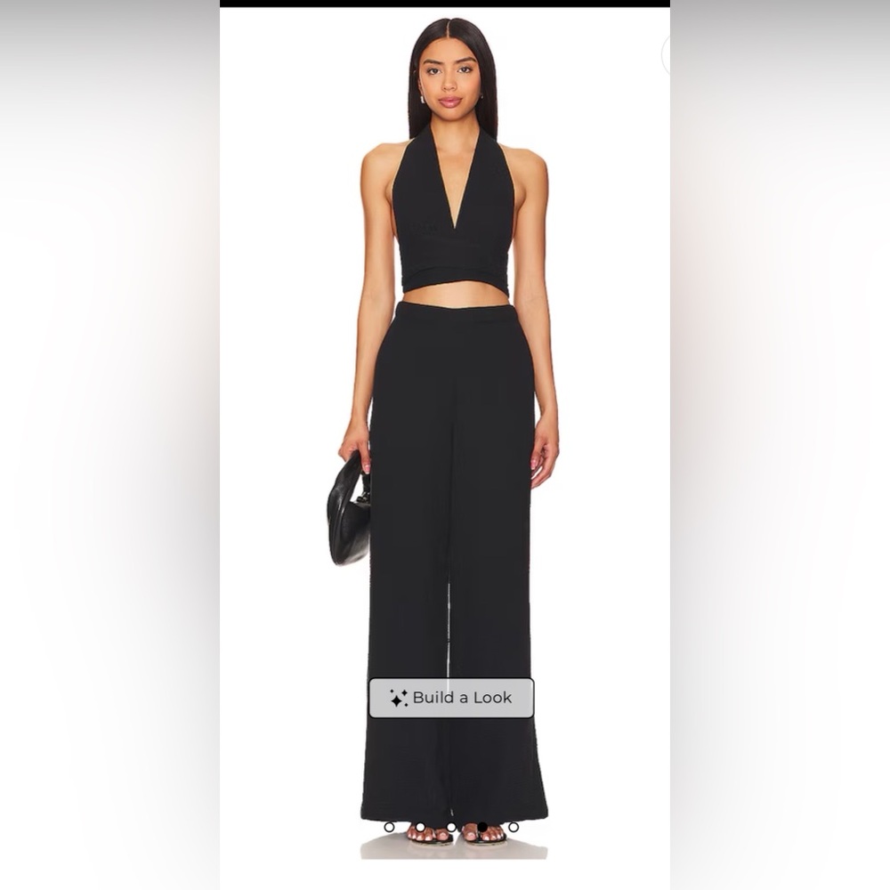 L*Space Halter Top & Wide Leg Pants Set in Black